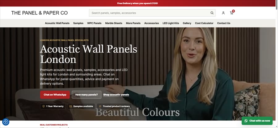 The Panel and Paper Co website screenshot