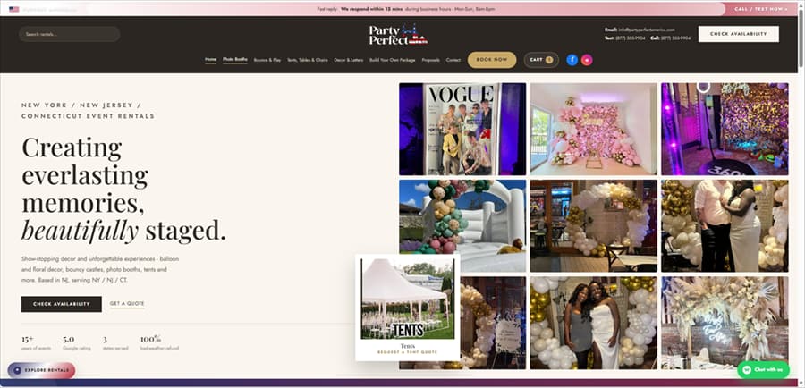 Party Perfect America website screenshot